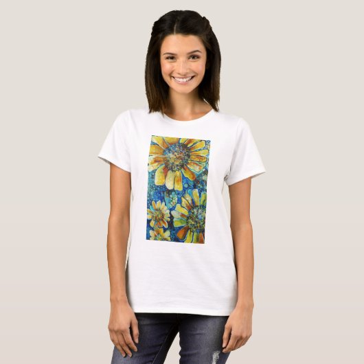Sonnenblume- und Polk-ein-Punkt-T - Shirts (Vorne ganz)