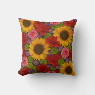 Sonnenblume und Rose Kissen