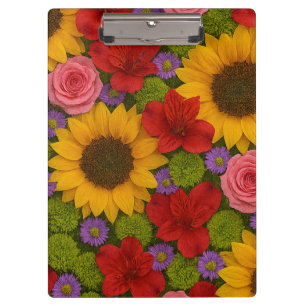 Sonnenblume und Rose Klemmbrett