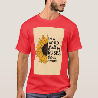Sonnenblume und Rosen Inspirierendes Zitat retro T-Shirt