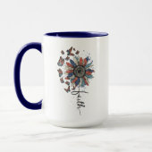 Sonnenblume und Schmetterling - USA-Flagge Tasse (Links)