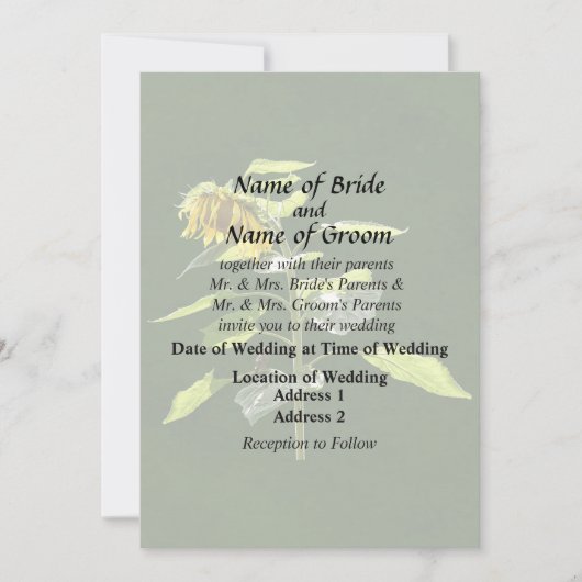 Sonnenblume und Spargel Einladung (Vorderseite)