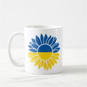 Sonnenblume unter ukrainischer Flagge Kaffeetasse (Links)