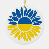 Sonnenblume unter ukrainischer Flagge Keramik Ornament (Vorne)