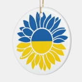 Sonnenblume unter ukrainischer Flagge Keramik Ornament (Links)