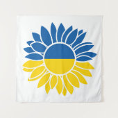 Sonnenblume unter ukrainischer Flagge Wandteppich (Vorderseite)