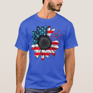 Sonnenblume US-Flagge am 4. Juli T-Shirt