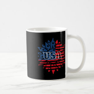 Sonnenblume USA Flag Kleidung für 4. Juli Memori Kaffeetasse
