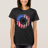 Sonnenblume USA Flag Patriotic 4. Juli T-Shirt (Vorderseite)