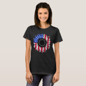 Sonnenblume USA Flag Patriotic 4. Juli T-Shirt (Vorne ganz)