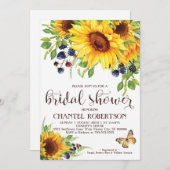 Sonnenblume V3 Brautparty Einladung (Vorne/Hinten)