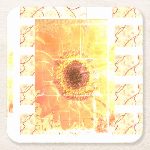 Sonnenblume Vendredi Rechteckiger Pappuntersetzer