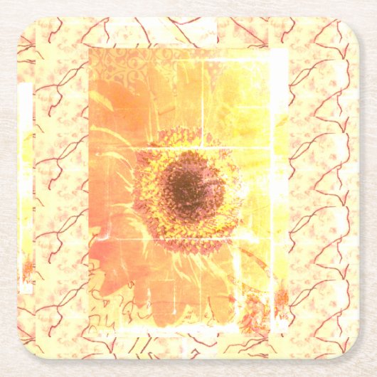 Sonnenblume Vendredi Rechteckiger Pappuntersetzer (Vorderseite)