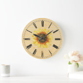 Sonnenblume verblasste Zickzack Wall-Uhr Große Wanduhr (Zuhause)