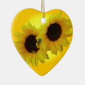 Sonnenblume-Verzierungs-personalisierte Keramik Ornament (Rechts)