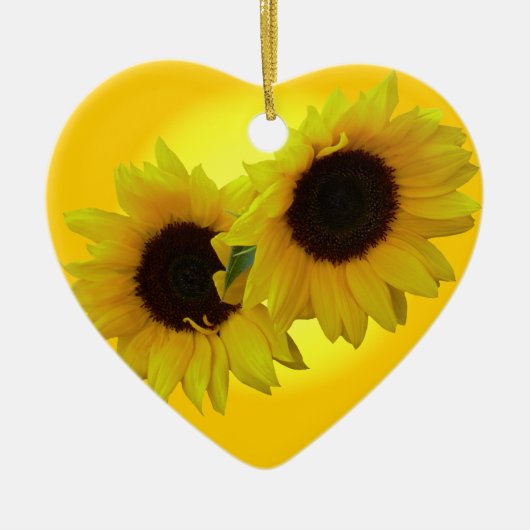 Sonnenblume-Verzierungs-personalisierte Keramik Ornament (Vorne)
