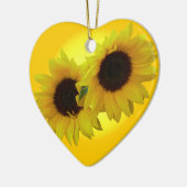 Sonnenblume-Verzierungs-personalisierte Keramik Ornament (Links)