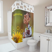 Sonnenblume Veterinärmedizinischer Katzen Dog Dusc Duschvorhang (Beispiel)