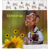 Sonnenblume Veterinärmedizinischer Katzen Dog Dusc Duschvorhang (Vorderseite)