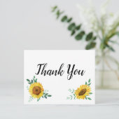 Sonnenblume Vielen Dank Anmerkungen Postkarte (Stehend Vorderseite)
