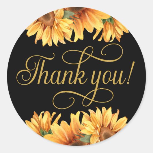 Sonnenblume Vielen Dank! Aufkleber (Vorderseite)