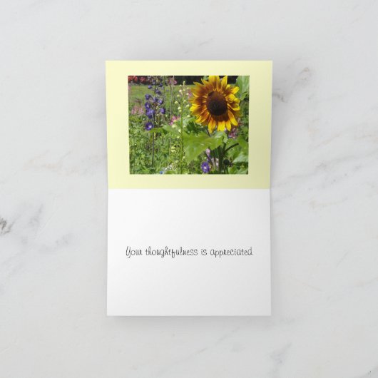 Sonnenblume Vielen Dank Dankeskarte (Innenseite)