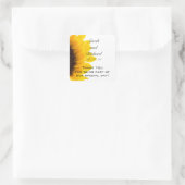 Sonnenblume Vielen Dank, dass Sie Nachricht Gastge Quadratischer Aufkleber (Tasche)