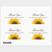 Sonnenblume Vielen Dank Rechteckiger Aufkleber (Blatt)