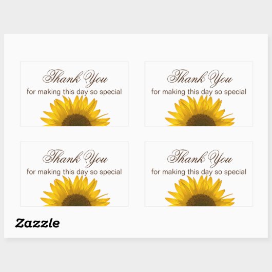 Sonnenblume Vielen Dank Rechteckiger Aufkleber (Blatt)