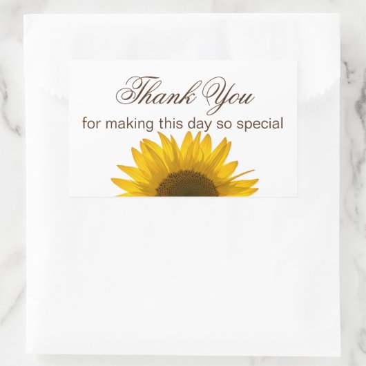 Sonnenblume Vielen Dank Rechteckiger Aufkleber (Tasche)