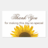 Sonnenblume Vielen Dank Rechteckiger Aufkleber (Vorderseite)