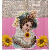 Sonnenblume Viktorianisch Duschvorhang (Vorderseite)