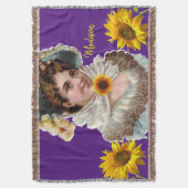 Sonnenblume Viktorianische Keule Decke (Vorderseite Vertikal)