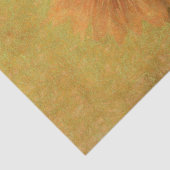 Sonnenblume Vintag Antike gelbe grüne Textur Seidenpapier (Detail)