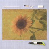 Sonnenblume Vintag Antike gelbe grüne Textur Seidenpapier (Handwerk)