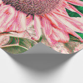 Sonnenblume Vintag Bright Pink Green Decoupage Geschenkpapier (Ecke)