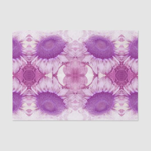 Sonnenblume Vintag Chic Lila Blumen Antike Seidenpapier (Vorderseite)