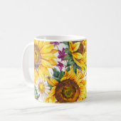 Sonnenblume Vintag: Gelbblüte im Sommer. Kaffeetasse (Vorderseite Links)