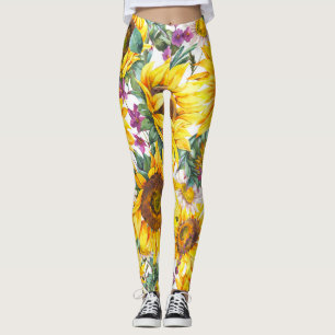 Sonnenblume Vintag: Gelbblüte im Sommer. Leggings