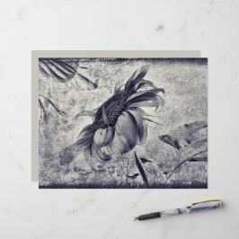 Sonnenblume Vintag Schwarz und Weiß Antike Textur