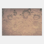 Sonnenblume Vintag Sepia floral Chic Geschenkpapier Set (Vorderseite)