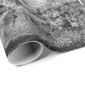 Sonnenblume Vintage antike Schwarz-Weiß-Textur Geschenkpapier (Rolleneckpunkt)