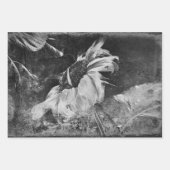 Sonnenblume Vintage antike Schwarz-Weiß-Textur Geschenkpapier Set (Vorderseite 3)