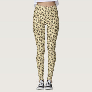 Sonnenblume Vintage Charme Sepia-Ton Leggings