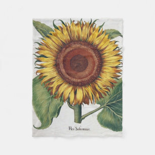 Sonnenblume Vintage Damast Blumenkunst Fleecedecke