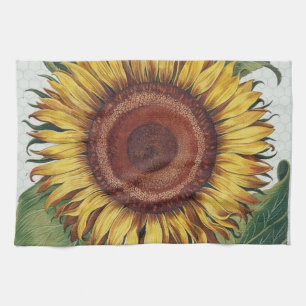 Sonnenblume Vintage Damast Blumenkunst Küchentuch