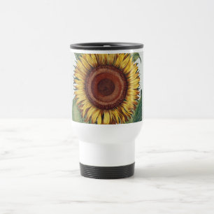Sonnenblume Vintage Damast Blumenkunst Reisebecher