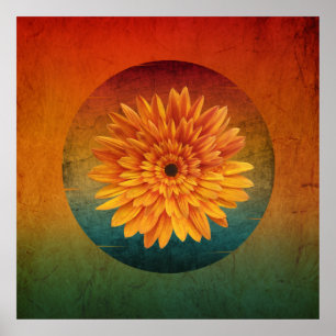 Sonnenblume vintage floral poster