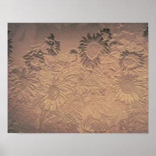 Sonnenblume Vintage Sepia Floral Chic Antiquität Poster