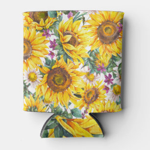 Sonnenblume Vintage: Sommergelbe Blüte. Dosenkühler